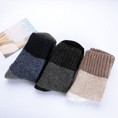 Thick Warm Wool Casual Socks, Light khaki, Socks