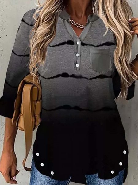 

Striped V Neck Shirts & Tops, Black, Blouses & Shirts