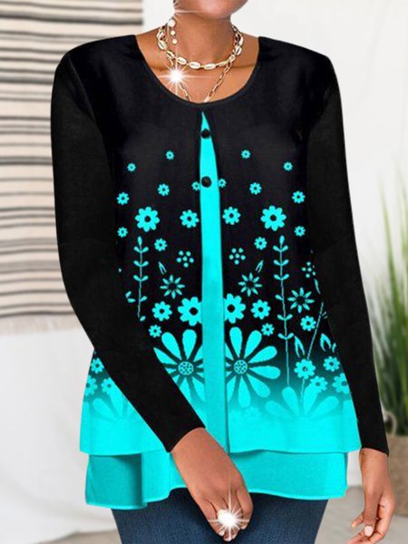 

Casual Shirts & Tops（accessory not included）, Aqua blue, Long sleeve tops