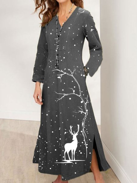 

Loosen Casual Dresses, Gray, Casual Dresses
