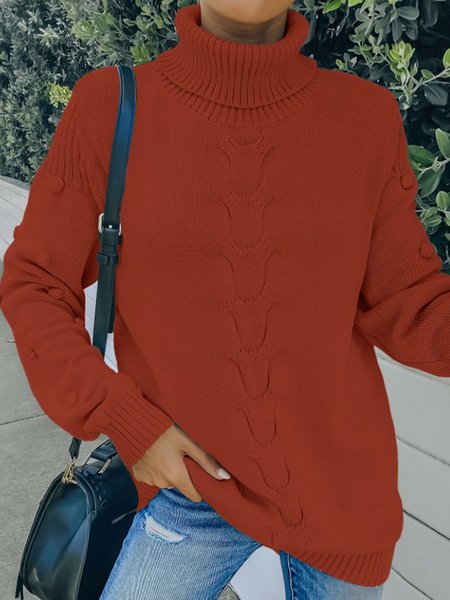 

Loosen Yarn/Wool Yarn High Neck Sweater, Rust, Sweaters & Cardigans