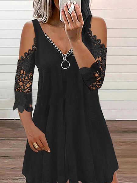 Sexy Knitting Dress, Black, Mini Dresses