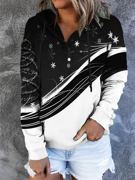 

Plus size Holiday Printed Sweatshirt, Black-white, Hoodies & Sweatshirts
