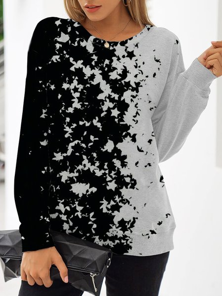 

Cotton Blends Off Shoulder Loosen Basics Sweatshirt, As picture, Hoodies & Sweatshirts