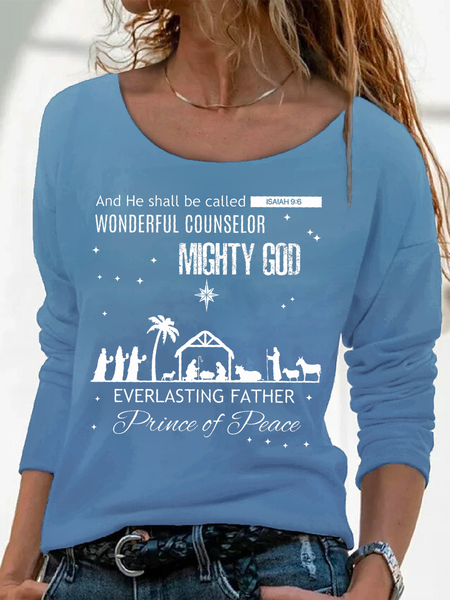 

Christmas Mighty God Everlasting Father Shirts & Tops, Blue, T-Shirts