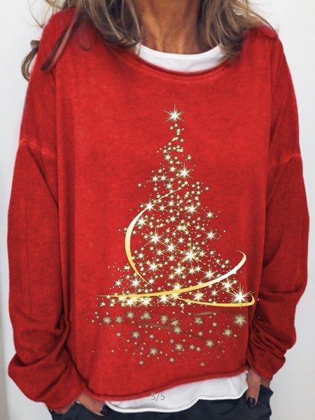 

Christmas Tree Star CasualSweatshirt, Red, Hoodies&Sweatshirts