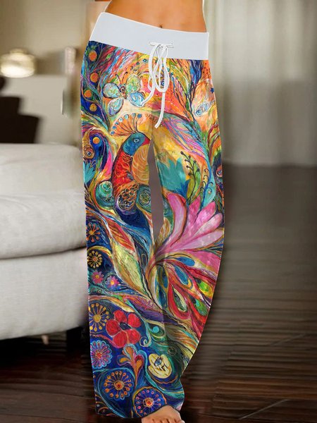 

Colored Casual Woman Abstract Pants, As picture, Pants