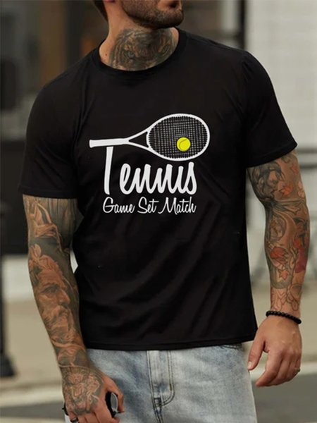

Short Sleeve Crew Neck Shirts & Tops, As picture, Men's t-shirts