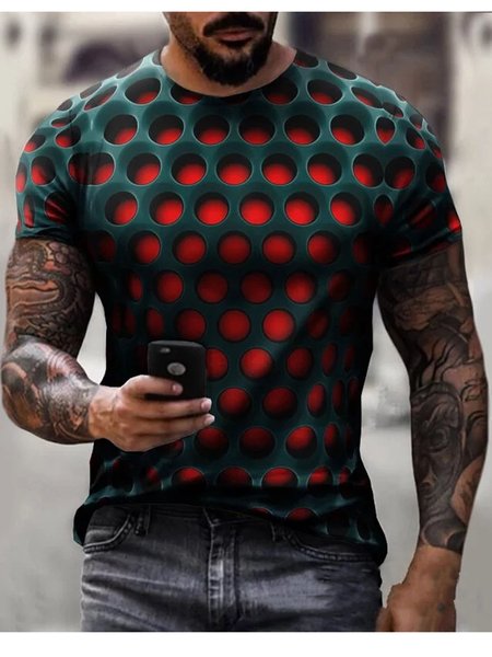 

Men's 3D Printed T-shirt, Red, T-shirt