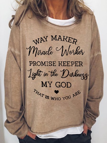 

Way Maker Women's Crew Neck Sweatshirts, Light brown, Hoodies&Sweatshirts