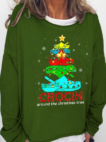 

Crocin around the Christmas tree Strapless Sweatshirt, Green, Hoodies&Sweatshirts