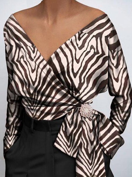 

Simple Elegant Abstract Regular Fit Sweet Top, As picture, Blouses and Shirts