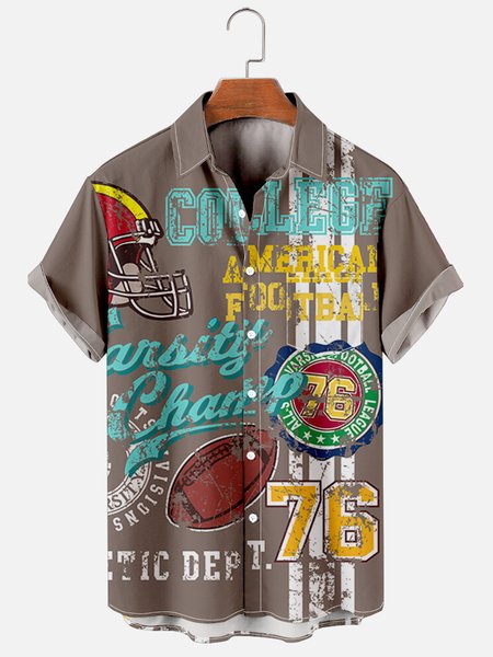 

Abstract Shirt Collar Short Sleeve Shirts, As picture, Men's Floral shirt