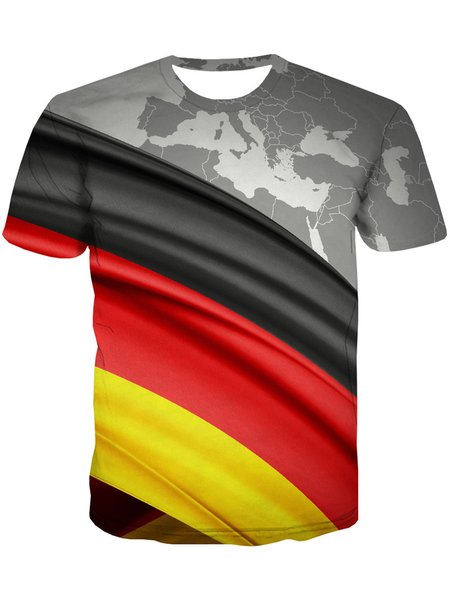 

Men's Flag Print T-shirt, Red, T-shirt
