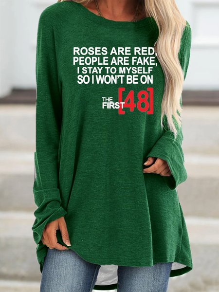 

Rosed Are Red People Are Fake Casual Sweatshirt, Green, Hoodies&Sweatshirts