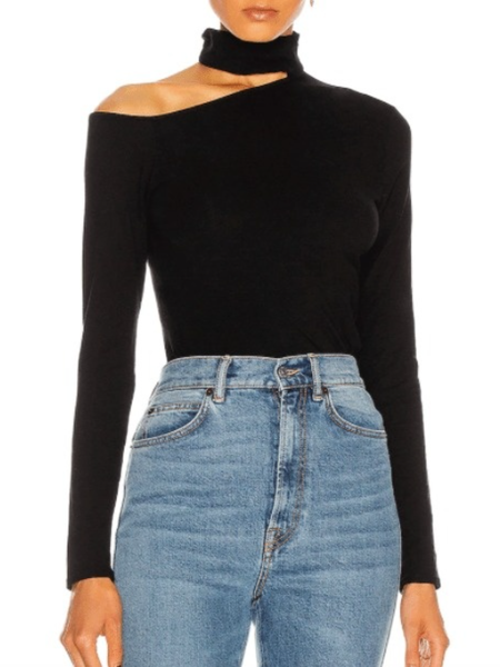 

Spring Stand Collar Cotton Slim Fit Stand Collar Daily High Stretch Tops, Black, Tops