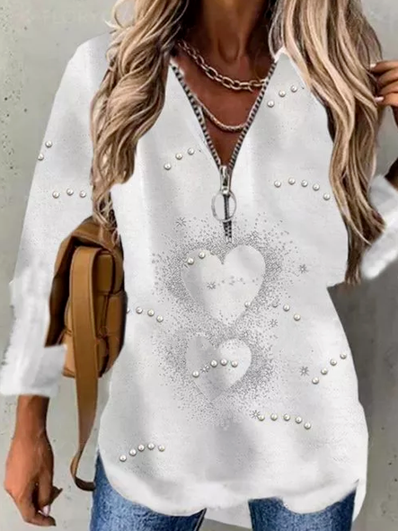 

Polka Dots Cotton Blends Shirts & Tops, White, Tunics