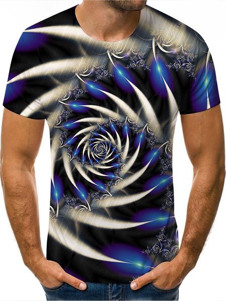 

3D Sci-Fi Graphics Long Sleeve Casual Tee, T-shirt