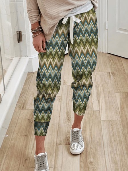 

Loosen Striped Casual Pants, Multicolor, Sport Pants