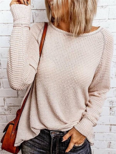 

Crew Neck Regular Fit Shirts & Tops, Apricot, Tops
