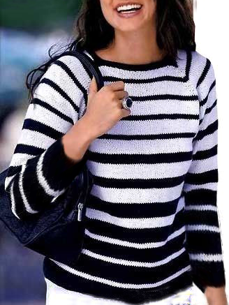 

Crew Neck Sweater Black and white striped sweater, Sweaters