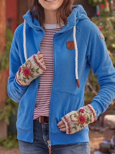 

Plain Cotton Blends Hooded Casual Sweatshirt, Blue, Sweatshirts & Hoodies
