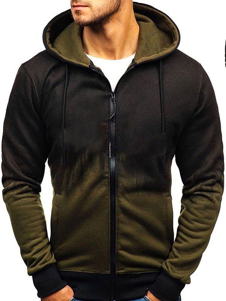 

Gradient Graphic Long Sleeve Casual Knit Coat, Army green, Outerwear