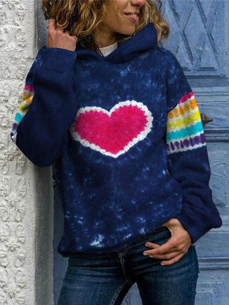 

Casual Hooded Sweatshirt, Blue, Hoodies&Sweatshirts