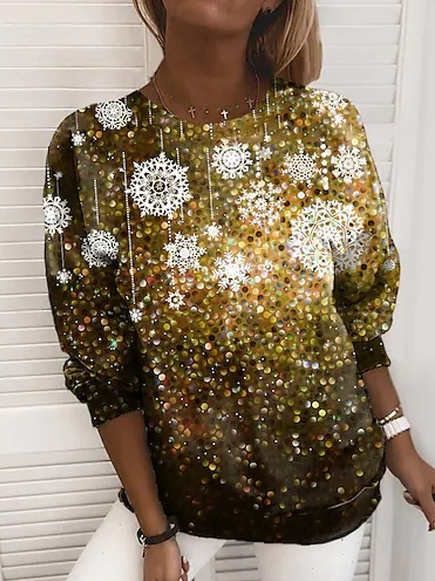 

Crew Neck Polka Dots Casual Sweatshirt, Multicolor, Sweatshirts & Hoodies