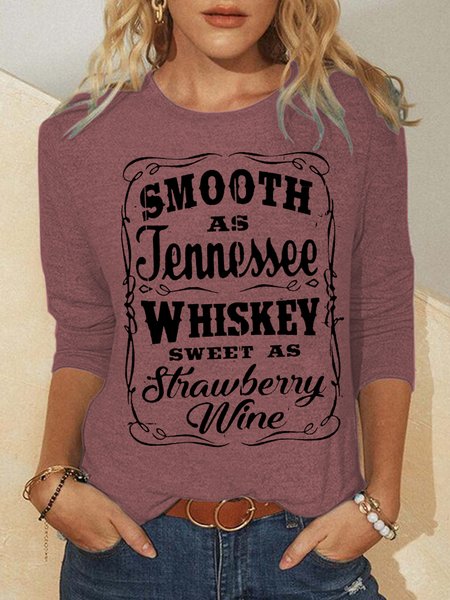 

Smooth As Tennessee Whiskey And Sweet As Strawberry Wine Vintage Crew Neck Sweatshirts, Red, Hoodies&Sweatshirts