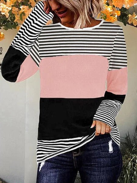 

Crew Neck Striped Shirts & Tops, Stripe, Long sleeve tops