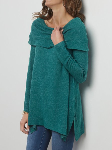

Casual Solid Boat Neck Shirts & Tops, As picture, Tops