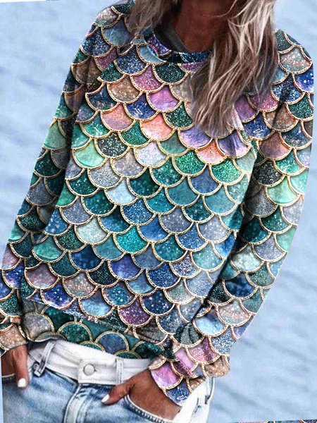 

Casual Abstract Raglan Sleeve Round Neck Sweatshirt, Multicolor, Hoodies & Sweatshirts