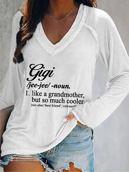 

Casual Long Sleeve V Neck Plus Size Printed Tops T-shirts, White, Blouses & Shirts
