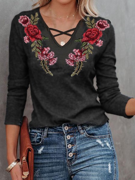Floral Vacation T-shirt, Black, T-Shirts