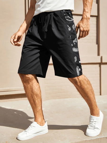 

Pockets Sporty Pants, Black, Men's shorts