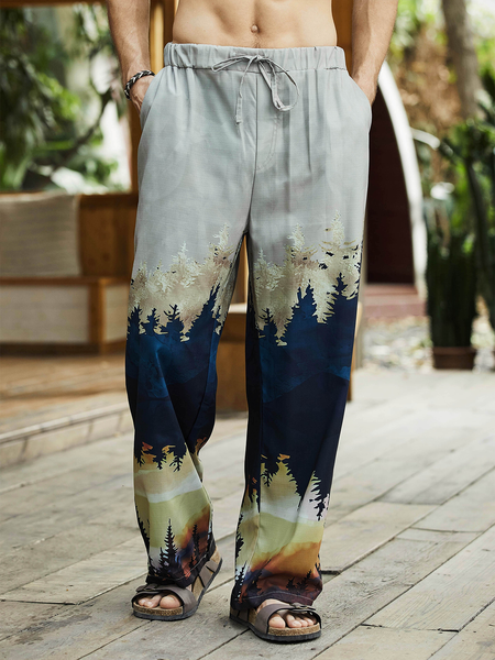 

Plants Pockets Pants, As picture, Men's pants