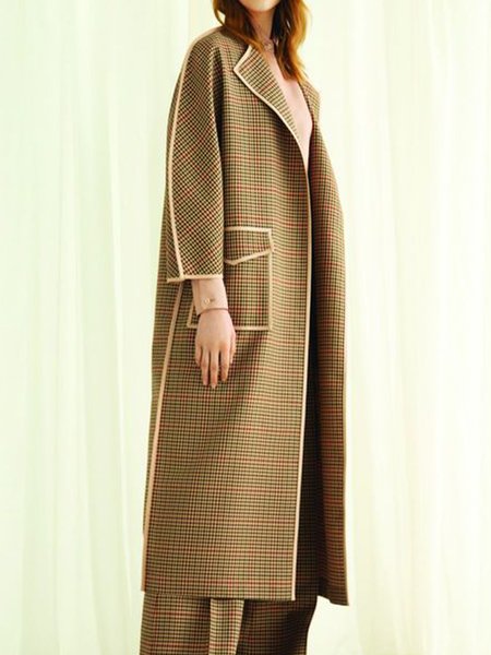 

Vintage Loosen Collarless Outerwear, As picture, Coats