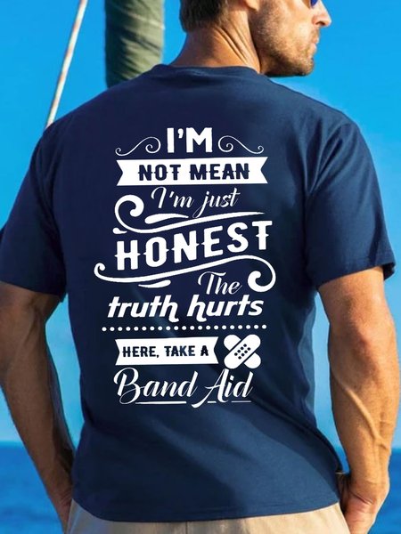 

I'm Not Mean Crew Neck Casual Shirts & Tops, Blue, T-shirts