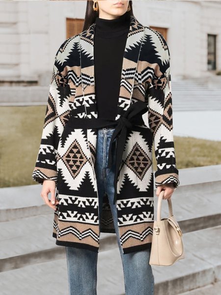 

Tribal Lapel Loose Outerwear, Multicolor, Auto-clearance