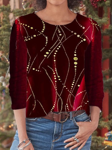 

Velvet Casual Shirts & Tops, Crimson, Long sleeve tops