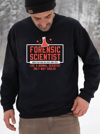 Men's Letter Print Cotton Crew Neck Long Sleeve Sweatshirts, As picture, Hoodies