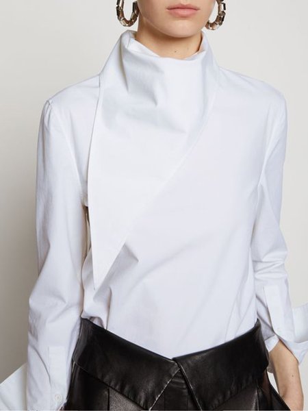 

Long sleeve Work Date Daily Regular Fit Top, White, Blouses and Shirts