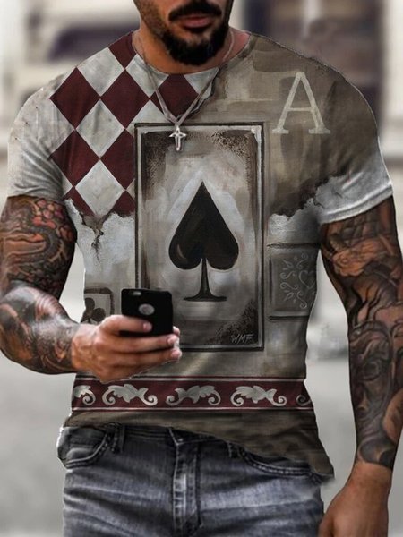 

3D graphic print men's T-shirt, Multicolor, T-shirts