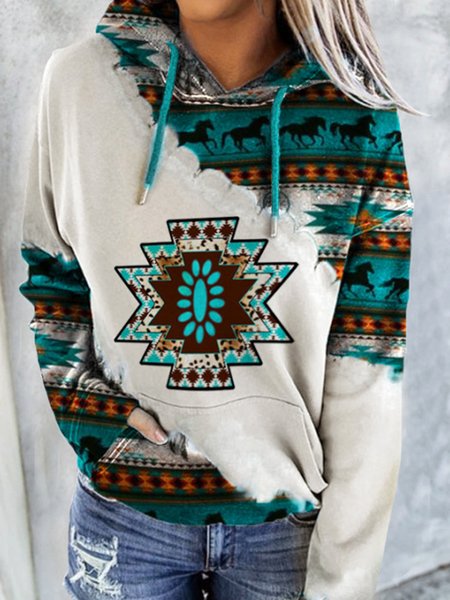

Hooded Regular Fit West Styles/Cows Sweatshirt, Cyan, Hoodies&Sweatshirts
