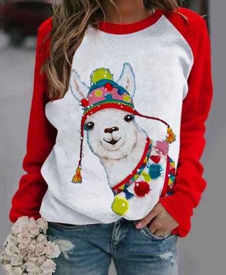 

Casual Animal Cotton Sweatshirt, White, Hoodies & Sweatshirts