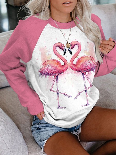

Loosen Crew Neck Casual Sweatshirt, White, Hoodies&Sweatshirts