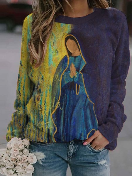 

Casual Figure Sweatshirt, Deep blue, Hoodies&Sweatshirts