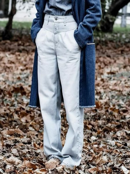 

Plus Size Casual Solid Loosen Pants, As picture, Pants