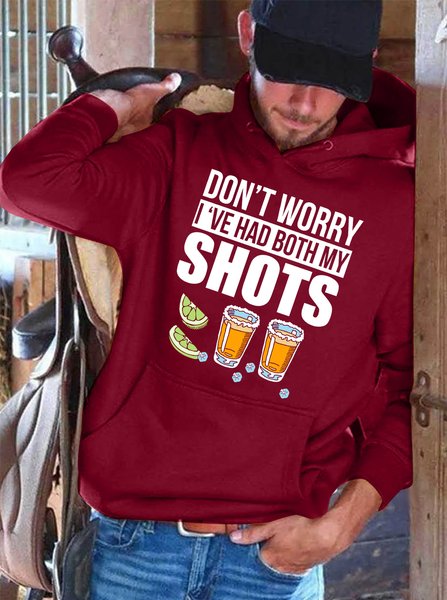 

Don’t worry I’ve had both my shots vaccination tequila Men's hooded sweatshirt, Red, Hoodies&Sweatshirts